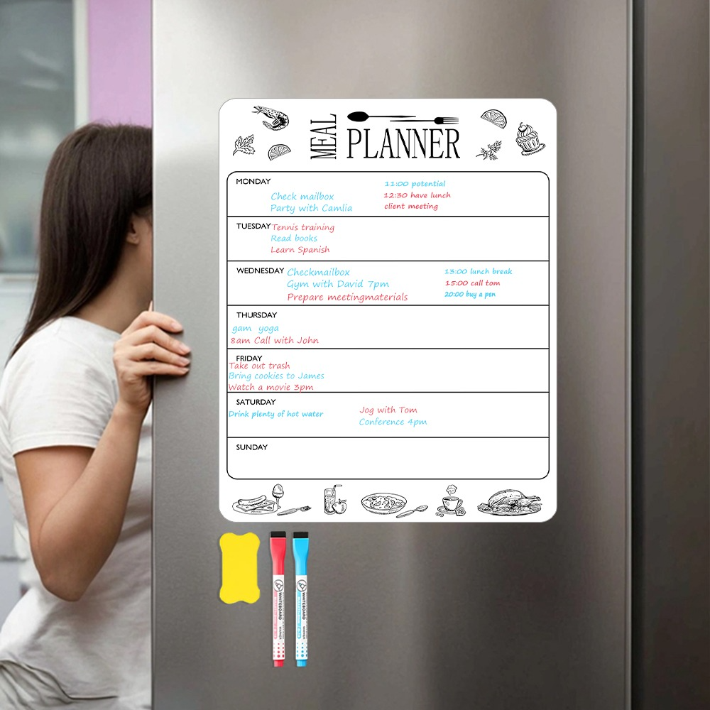Magnetic Fridge Meal Planner Board